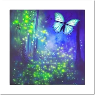 Butterfly in Enchanted Forest Posters and Art
